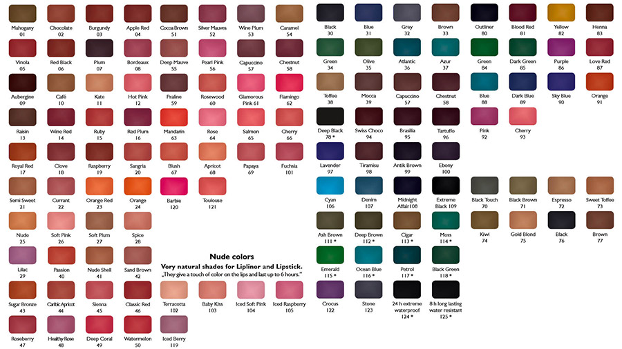 Color chart 2014